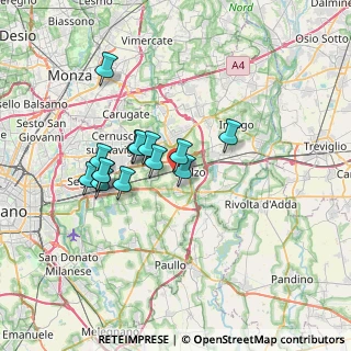 Mappa Via I Maggio, 20066 Melzo MI, Italia (5.66571)