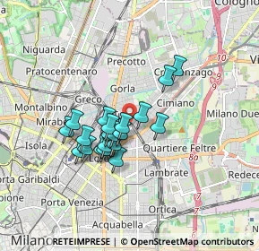 Mappa Via Angelo Mosso, 20127 Milano MI, Italia (1.2795)