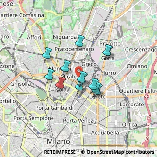Mappa Via Cardinale Cagliero, 20125 Milano MI, Italia (1.28154)
