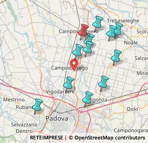 Mappa 35011 Campodarsego PD, Italia (7.3625)