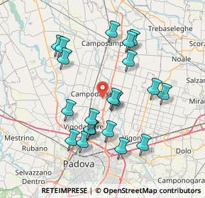 Mappa 35011 Campodarsego PD, Italia (7.3485)