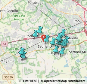 Mappa Via C. Marx, 20018 Sedriano MI, Italia (3.08625)