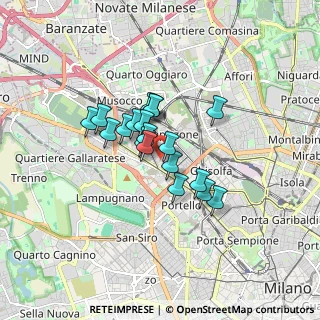 Mappa Via Marcantonio dal Re, 20156 Milano MI, Italia (1.13789)