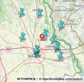 Mappa Via Guglielmo Marconi, 28062 Cameri NO, Italia (6.73)