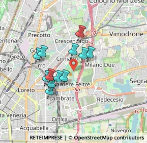 Mappa Viale Federico Garcia Lorca, 20134 Milano MI, Italia (1.39083)