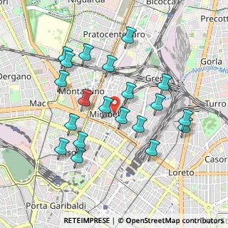 Mappa Via Cardinale Giovanni Cagliero, 20125 Milano MI, Italia (0.9395)