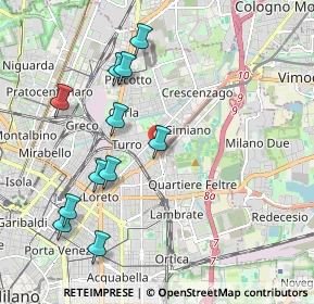 Mappa Milano, 20132 Milano MI, Italia (2.10455)
