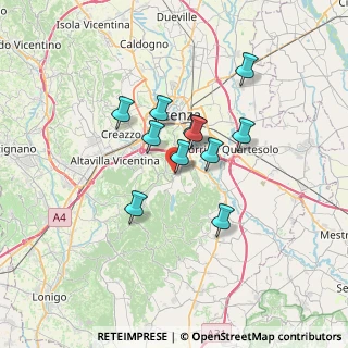 Mappa Via Alessandro Rossi, 36057 Arcugnano VI, Italia (5.05545)