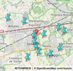 Mappa Via Amerigo Vespucci, 20018 Sedriano MI, Italia (2.0775)