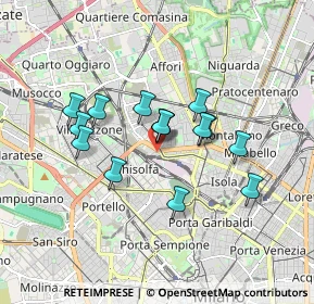 Mappa Via Nicostrato Castellini, 20158 Milano MI, Italia (1.36067)