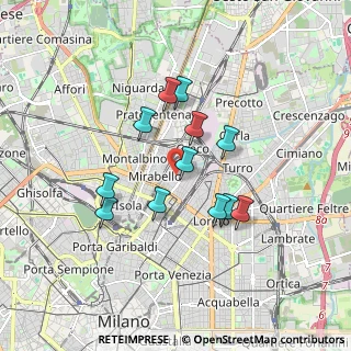 Mappa Via Privata del Progresso, 20125 Milano MI, Italia (1.44167)
