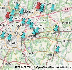 Mappa Via Gorizia, 20096 Pioltello MI, Italia (9.3135)