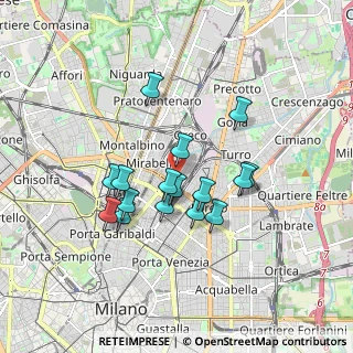 Mappa Via Edolo, 20125 Milano MI, Italia (1.43438)