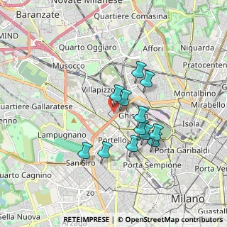 Mappa Via Monte Generoso, 20155 Milano MI, Italia (1.44167)