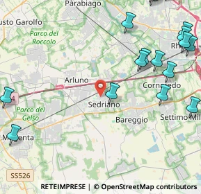Mappa Via Gioacchino Rossini, 20018 Sedriano MI, Italia (6.5475)