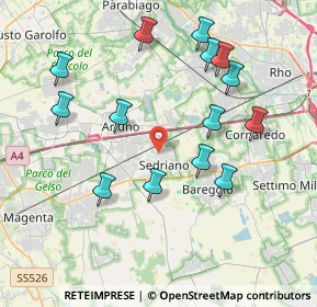 Mappa Via Gioacchino Rossini, 20018 Sedriano MI, Italia (4.05929)