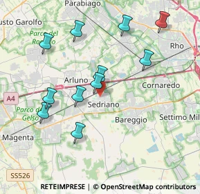 Mappa Via Gioacchino Rossini, 20018 Sedriano MI, Italia (3.85545)