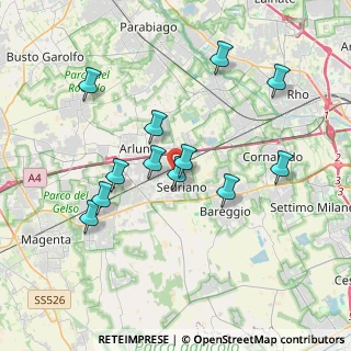 Mappa Via Gioacchino Rossini, 20018 Sedriano MI, Italia (3.48167)