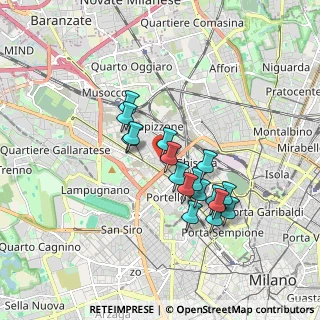 Mappa Via Lorenzo Bartolini, 20157 Milano MI, Italia (1.45118)