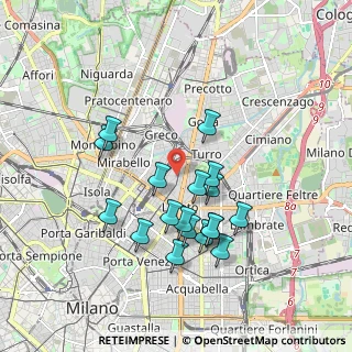 Mappa Via Oxilia Nino, 20127 Milano MI, Italia (1.67778)