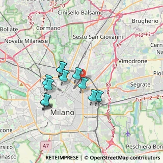 Mappa Via Nino Oxilia, 20125 Milano MI, Italia (3.08462)
