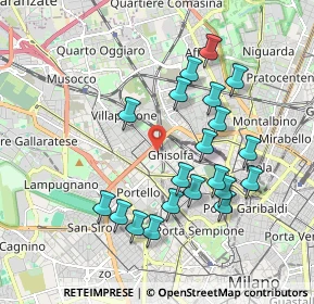 Mappa Via Generale Mac Mahon, 20155 Milano MI, Italia (1.858)