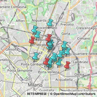 Mappa Via Melchiorre Gioia, 20125 Milano MI, Italia (1.3675)