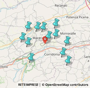 Mappa Contrada Peschiera, 62100 Macerata MC, Italia (6.56333)