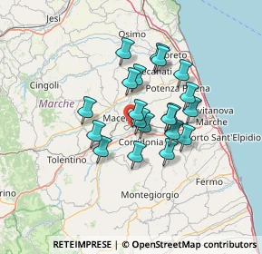 Mappa Contrada Peschiera, 62100 Macerata MC, Italia (10.4975)