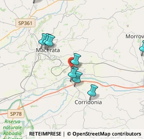 Mappa Via Moretti Primo e Giovanni, 62100 Piediripa MC, Italia (5.02455)