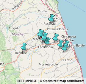 Mappa Via Moretti Primo e Giovanni, 62100 Piediripa MC, Italia (9.52833)