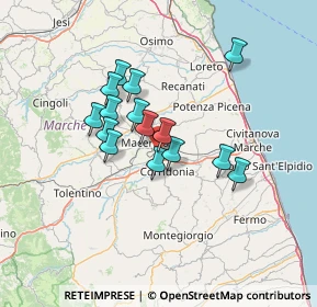 Mappa Via Moretti Primo e Giovanni, 62100 Piediripa MC, Italia (10.84667)