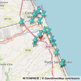 Mappa Autostrada Adriatica, 63821 Porto Sant'Elpidio FM, Italia (1.89375)