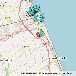 Mappa Autostrada Adriatica, 63821 Porto Sant'Elpidio FM, Italia (2.37083)