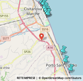 Mappa Autostrada Adriatica, 63821 Porto Sant'Elpidio FM, Italia (2.88846)