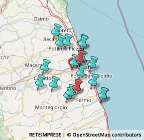 Mappa Via Cluana, 62010 Montecosaro MC, Italia (11.1205)