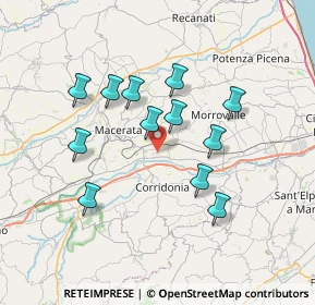 Mappa Via Giovan Battista Velluti C, 62100 Piediripa MC, Italia (6.57917)