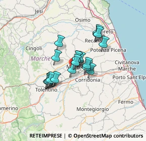 Mappa Montecassiano, 62100 Macerata MC, Italia (9.6795)