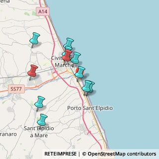 Mappa Centro Vacanze La Risacca, 63821 Porto Sant'Elpidio FM, Italia (3.55273)