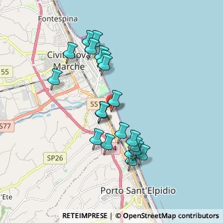 Mappa Centro Vacanze La Risacca, 63821 Porto Sant'Elpidio FM, Italia (1.839)