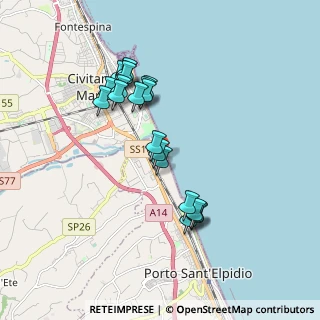 Mappa Centro Vacanze La Risacca, 63821 Porto Sant'Elpidio FM, Italia (1.728)