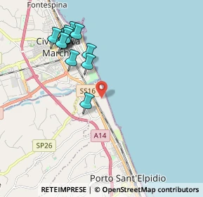 Mappa Centro Vacanze La Risacca, 63821 Porto Sant'Elpidio FM, Italia (2.10333)