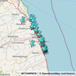 Mappa Centro Vacanze La Risacca, 63821 Porto Sant'Elpidio FM, Italia (11.2695)