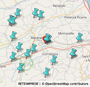 Mappa Via Primo e Giovanni Moretti, 62100 Piediripa MC, Italia (9.7055)