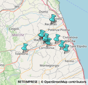 Mappa Via Primo e Giovanni Moretti, 62100 Piediripa MC, Italia (8.83636)