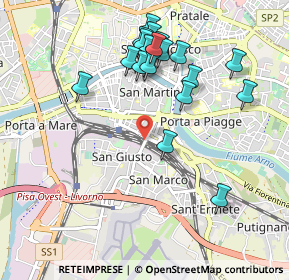 Mappa Cavalcavia San Giusto, 56121 Pisa PI, Italia (1.0175)