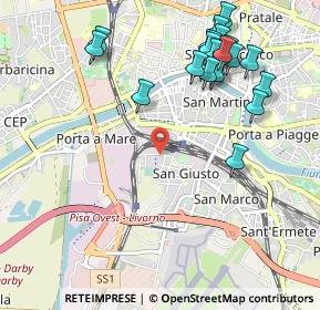 Mappa Via Quarantola, 56121 Pisa PI, Italia (1.2125)