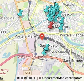 Mappa Via Quarantola, 56121 Pisa PI, Italia (1.0945)