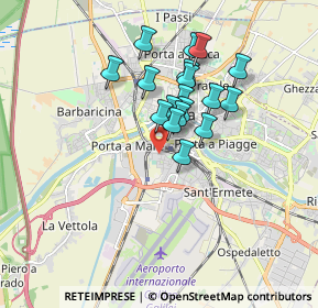 Mappa Via Quarantola, 56121 Pisa PI, Italia (1.38333)