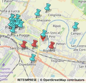 Mappa Via di Piaggia, 56124 Pisa PI, Italia (2.577)
